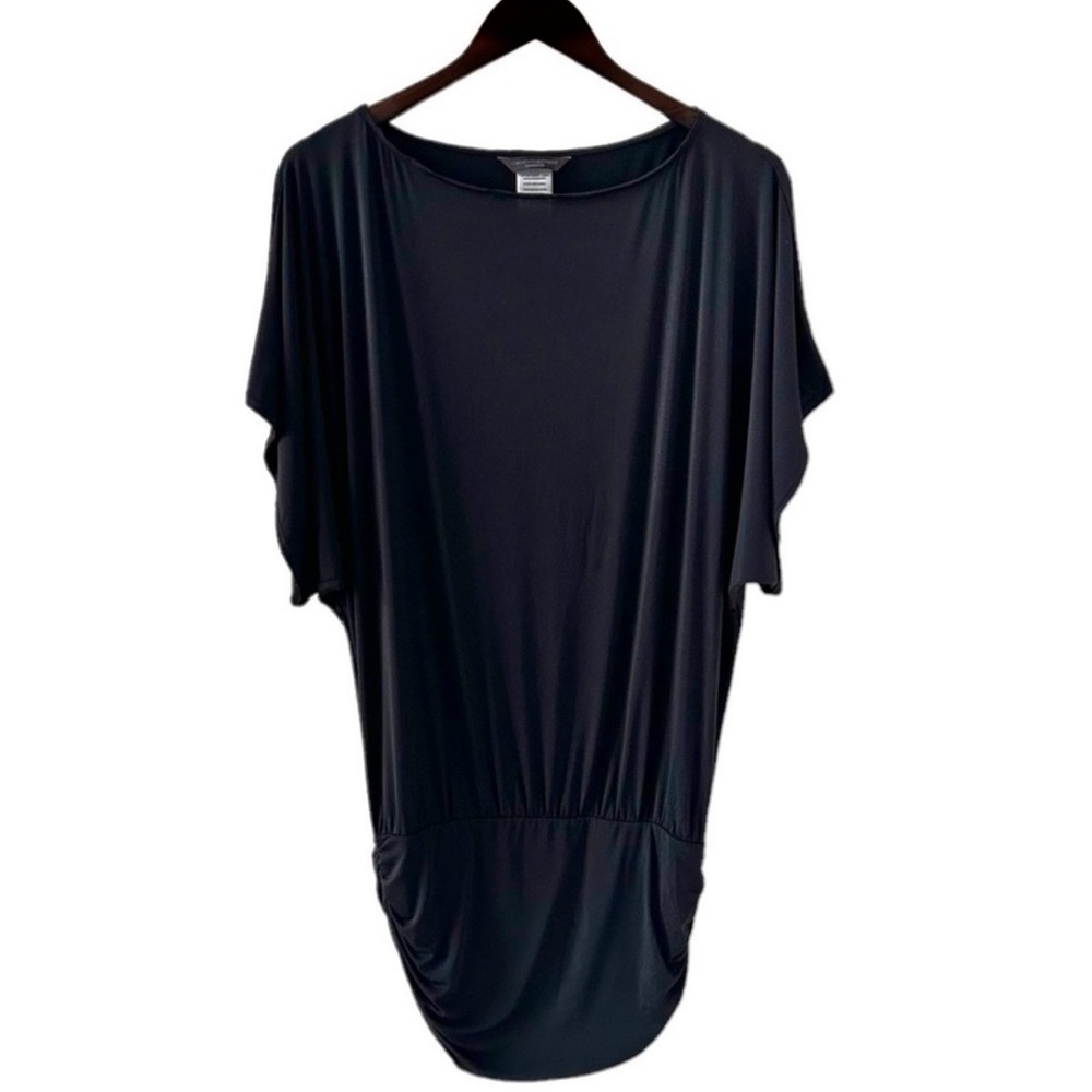 Carmen Marc Valvo Black Short Sleeve Swim Coverup Size Small